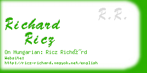 richard ricz business card